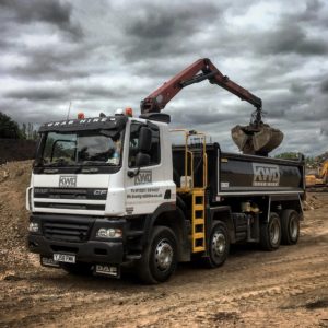 Grab Hire Lorry in use